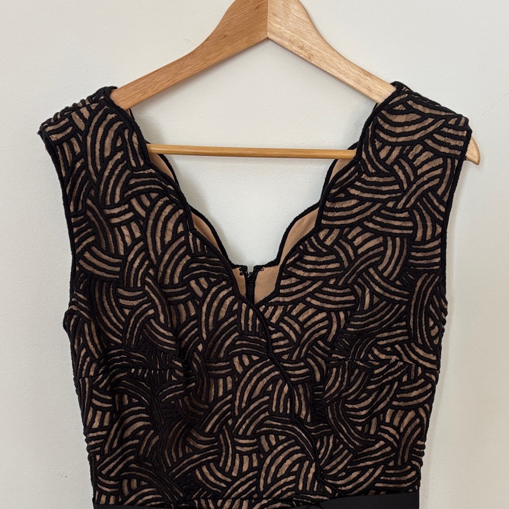 Tadashi Shoji Black and Tan Dress